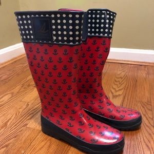 Sperry Anchor Print Rainboots
